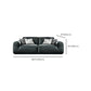 Contemporary Genuine Leather Square Arm Sofa For Living Room