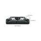 Contemporary Genuine Leather Square Arm Sofa For Living Room
