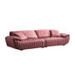 Scandinavian Leather Pillow Top Arm Sofa in Pink For Living Room