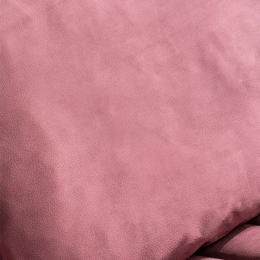 Scandinavian Leather Pillow Top Arm Sofa in Pink For Living Room