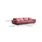 Scandinavian Leather Pillow Top Arm Sofa in Pink For Living Room