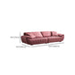 Scandinavian Leather Pillow Top Arm Sofa in Pink For Living Room