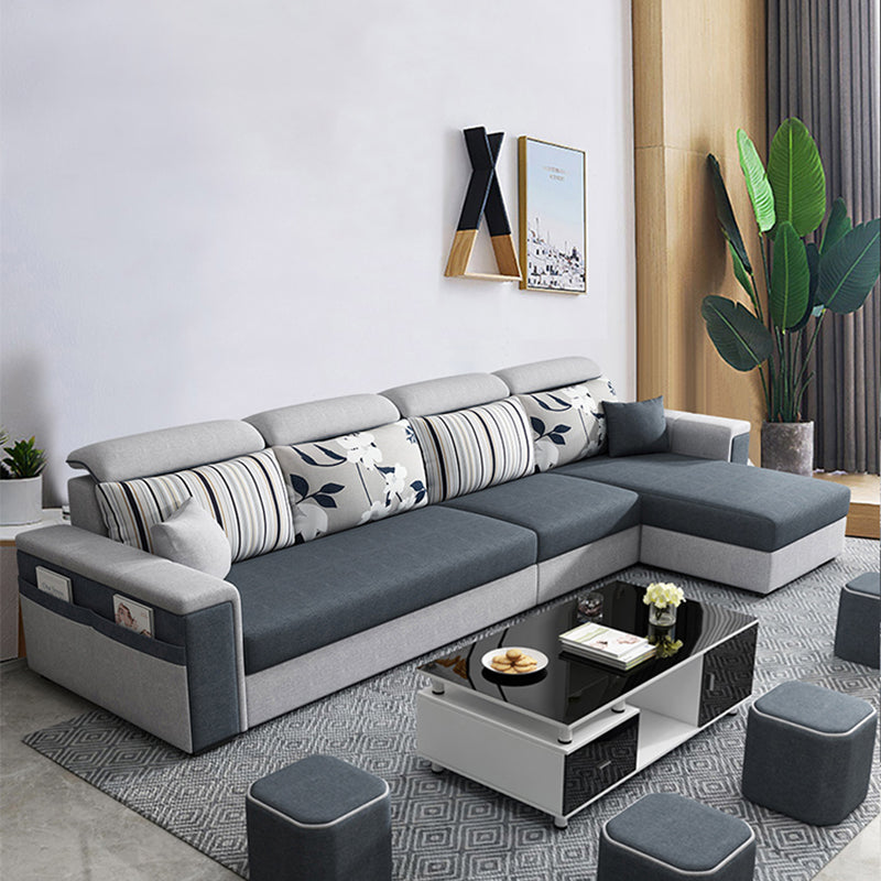 Contemporary Square Arm Sofa in Gray with Storage For Living Room Clearhalo 'furn' 'furn_sofas' 'Furniture' 'Living Room Furniture' 'Sofa' 'sofas' 7662432