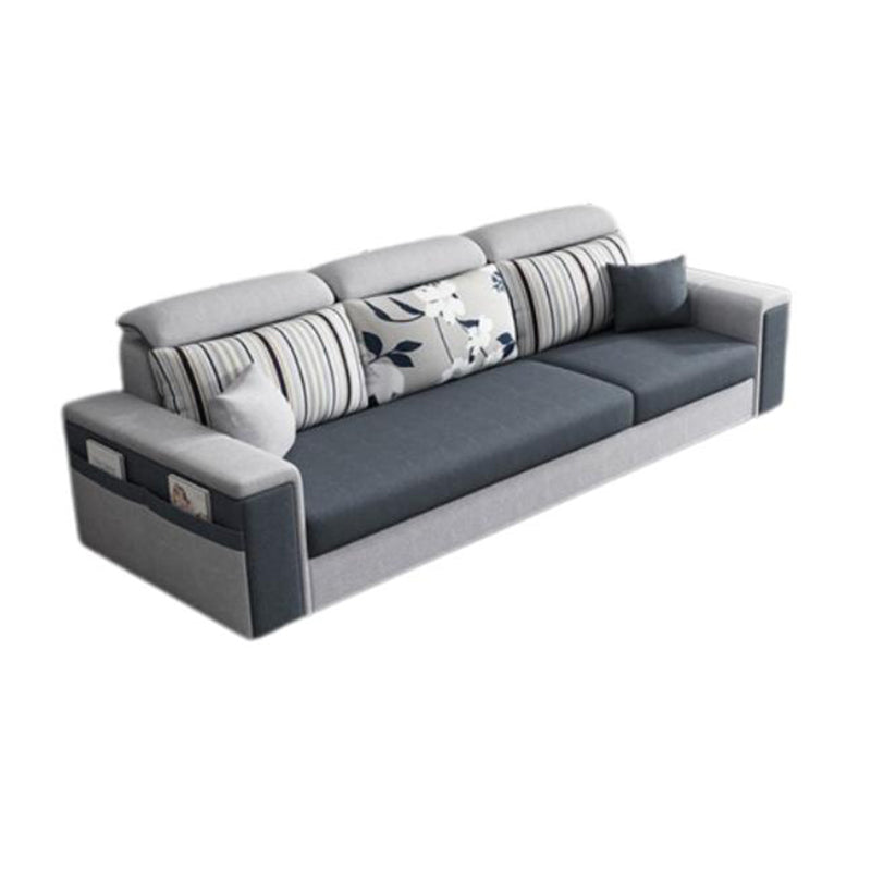 Contemporary Square Arm Sofa in Gray with Storage For Living Room Clearhalo 'furn' 'furn_sofas' 'Furniture' 'Living Room Furniture' 'Sofa' 'sofas' 7662436