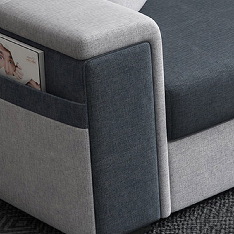 Contemporary Square Arm Sofa in Gray with Storage For Living Room Clearhalo 'furn' 'furn_sofas' 'Furniture' 'Living Room Furniture' 'Sofa' 'sofas' 7662437