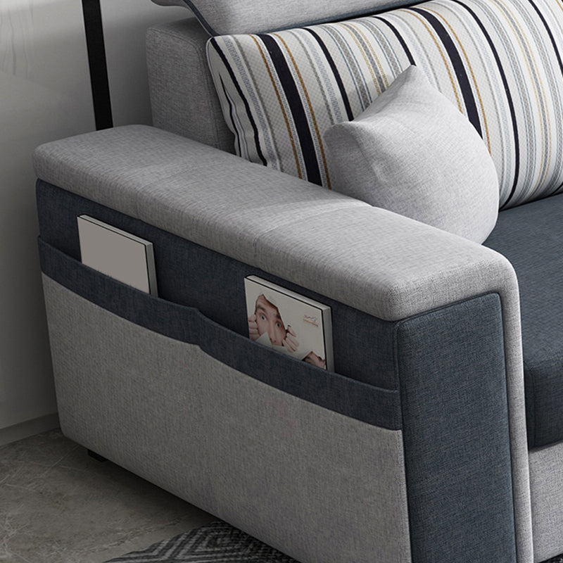 Contemporary Square Arm Sofa in Gray with Storage For Living Room Clearhalo 'furn' 'furn_sofas' 'Furniture' 'Living Room Furniture' 'Sofa' 'sofas' 7662438