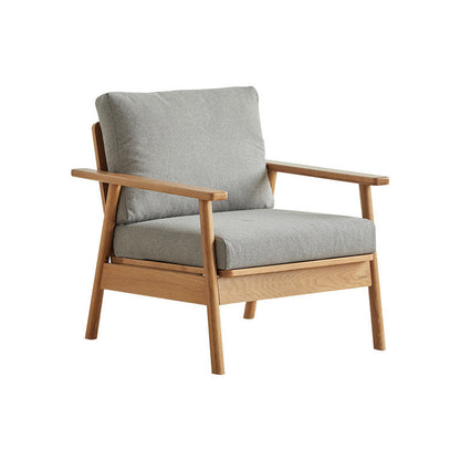 Skandinavisches Festholz -Leinensofa mit Kissen zurück für Wohnzimmer