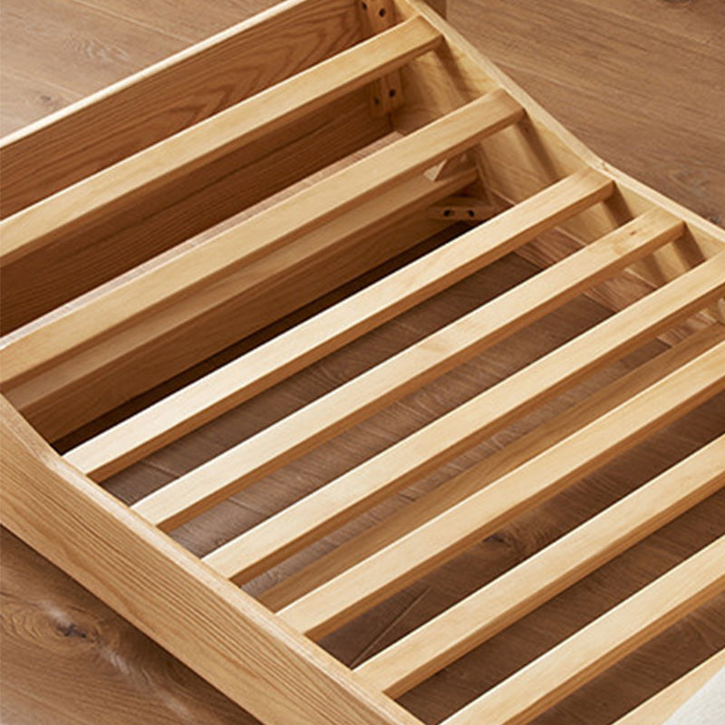 Scandinavian Solid Wood Beige Armless Sofa with Tufted Back for Living Room