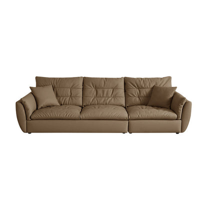 Contemporary 43.3" Wide Solid Color Faux Leather Flared Arm Sofa