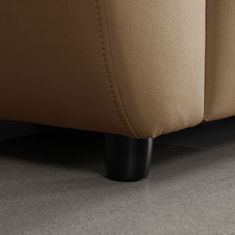 Contemporary 43.3" Wide Solid Color Faux Leather Flared Arm Sofa