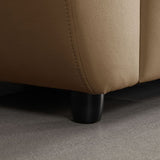 Contemporary 43.3" Wide Solid Color Faux Leather Flared Arm Sofa