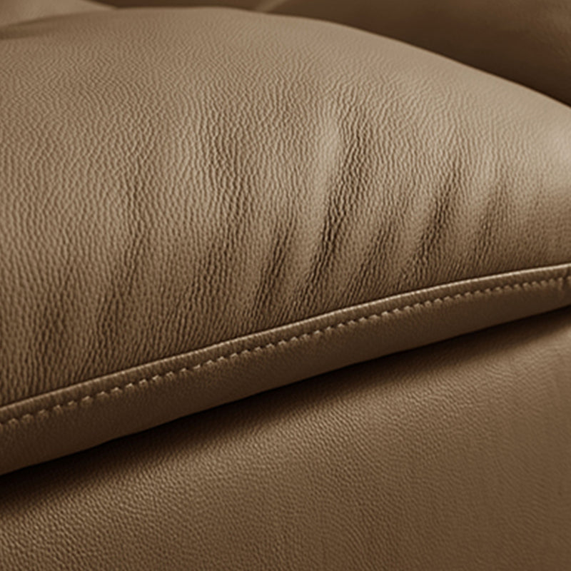 Contemporary 43.3" Wide Solid Color Faux Leather Flared Arm Sofa