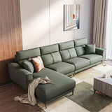 コンテンポラリースタイルのフェイクレザーソリッドカラー縫製枕バックソファ