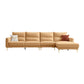Contemporary Faux Leather Sewn Pillow Back Square Arm Sofa For Living Room 4-Seater Sofa & Left Chaise Yellow Tech Cloth Clearhalo 'furn' 'furn_sofas' 'Furniture' 'Living Room Furniture' 'Sofa' 'sofas' 7662576