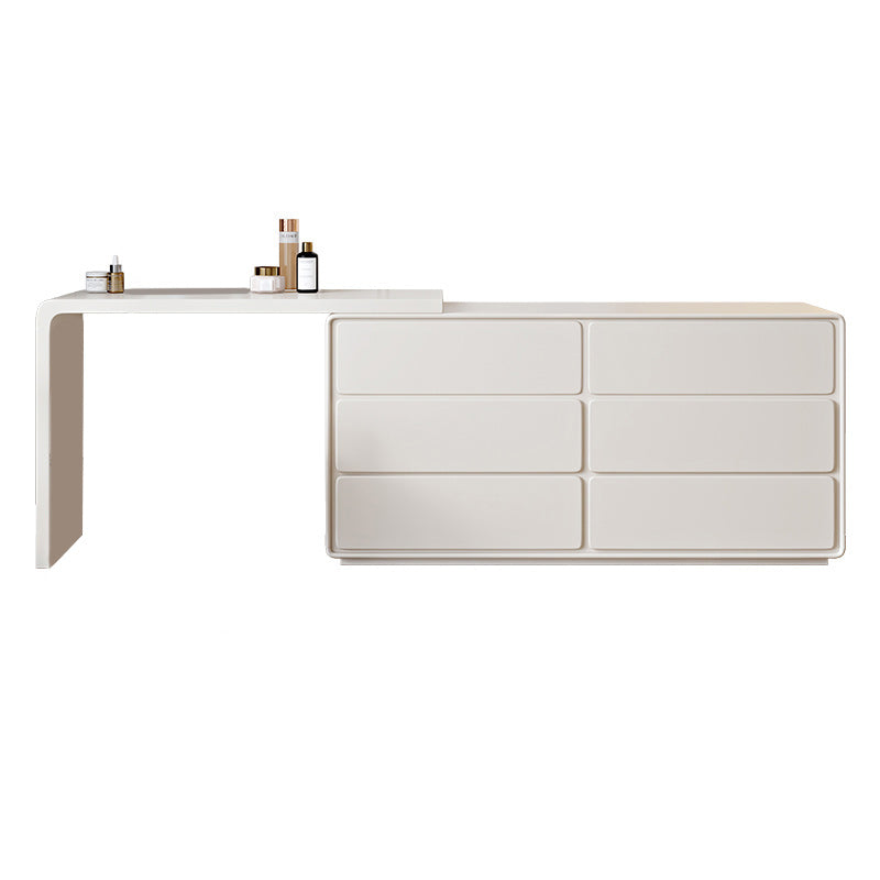 Specchio illuminato in legno bianco con tavolo da toeletta per vanità camera da letto del cassetto