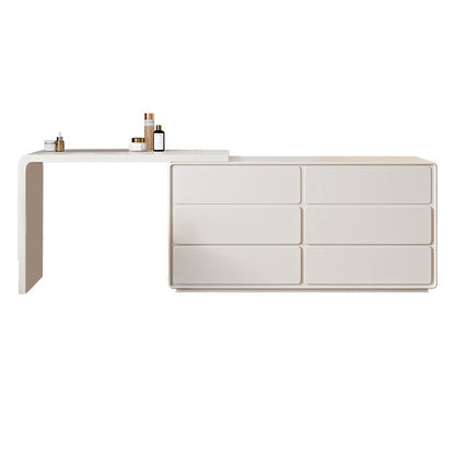 Specchio illuminato in legno bianco con tavolo da toeletta per vanità camera da letto del cassetto