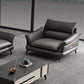 Contemporary Genuine Leather Flared Arm Sofa For Living Room