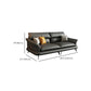 Contemporary Genuine Leather Flared Arm Sofa For Living Room