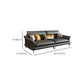 Contemporary Genuine Leather Flared Arm Sofa For Living Room