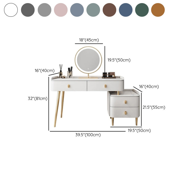 Modern mit Schubladen beleuchteter Spiegel Massivholz Schlafzimmer Eitelkeitsverkederedisch