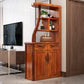 Solid Wood Cabinet in Brown 78.74" Tall Accent Cabinet with Drawers and Shelves Clearhalo 'Cabinets & Chests' 'cabinets_chests' 'furn' 'furn_cabinets_chests' 'Furniture' 'Living Room Furniture' 7662781