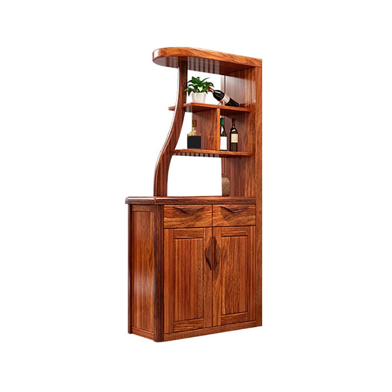 Solid Wood Cabinet in Brown 78.74" Tall Accent Cabinet with Drawers and Shelves 32"L x 15"W x 79"H Clearhalo 'Cabinets & Chests' 'cabinets_chests' 'furn' 'furn_cabinets_chests' 'Furniture' 'Living Room Furniture' 7662782