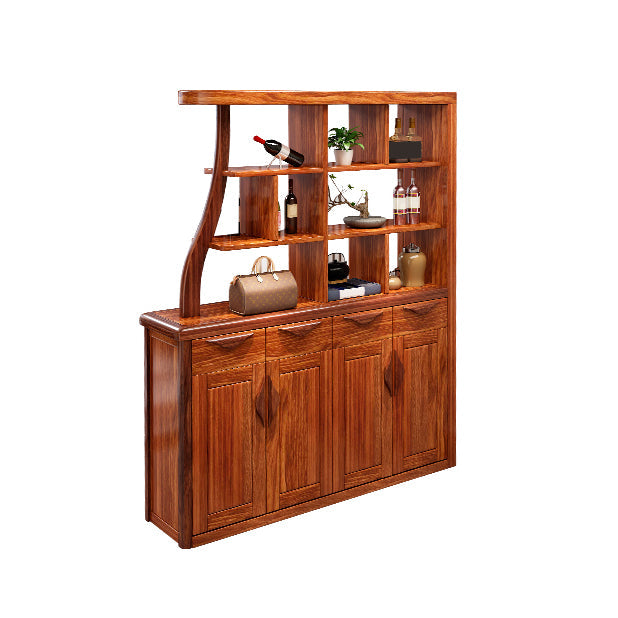 Solid Wood Cabinet in Brown 78.74" Tall Accent Cabinet with Drawers and Shelves 60"L x 15"W x 79"H Clearhalo 'Cabinets & Chests' 'cabinets_chests' 'furn' 'furn_cabinets_chests' 'Furniture' 'Living Room Furniture' 7662785