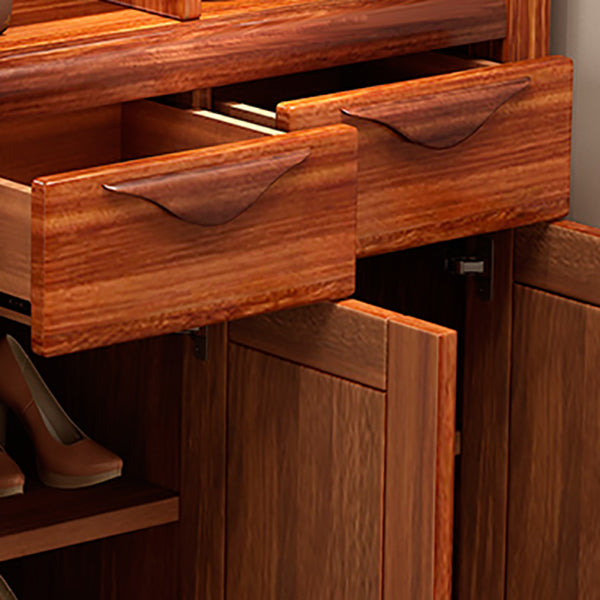 Solid Wood Cabinet in Brown 78.74" Tall Accent Cabinet with Drawers and Shelves Clearhalo 'Cabinets & Chests' 'cabinets_chests' 'furn' 'furn_cabinets_chests' 'Furniture' 'Living Room Furniture' 7662791