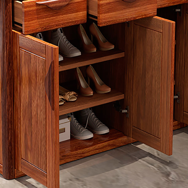 Solid Wood Cabinet in Brown 78.74" Tall Accent Cabinet with Drawers and Shelves Clearhalo 'Cabinets & Chests' 'cabinets_chests' 'furn' 'furn_cabinets_chests' 'Furniture' 'Living Room Furniture' 7662792