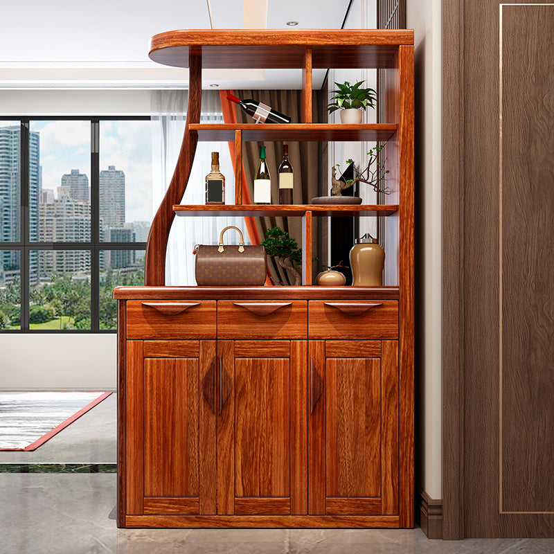 Solid Wood Cabinet in Brown 78.74" Tall Accent Cabinet with Drawers and Shelves Clearhalo 'Cabinets & Chests' 'cabinets_chests' 'furn' 'furn_cabinets_chests' 'Furniture' 'Living Room Furniture' 7662793
