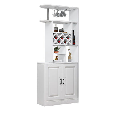 Rectangle Wooden Modern 78.74" Tall Accent Cabinet with Shelves 31.5"L x 13.8"W x 78.7"H White
