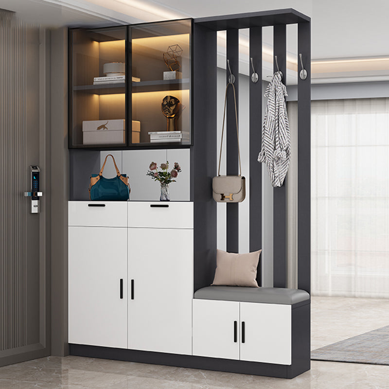 Contemporary Style Wooden 3-door Accent Cabinet with Drawer and Shelf