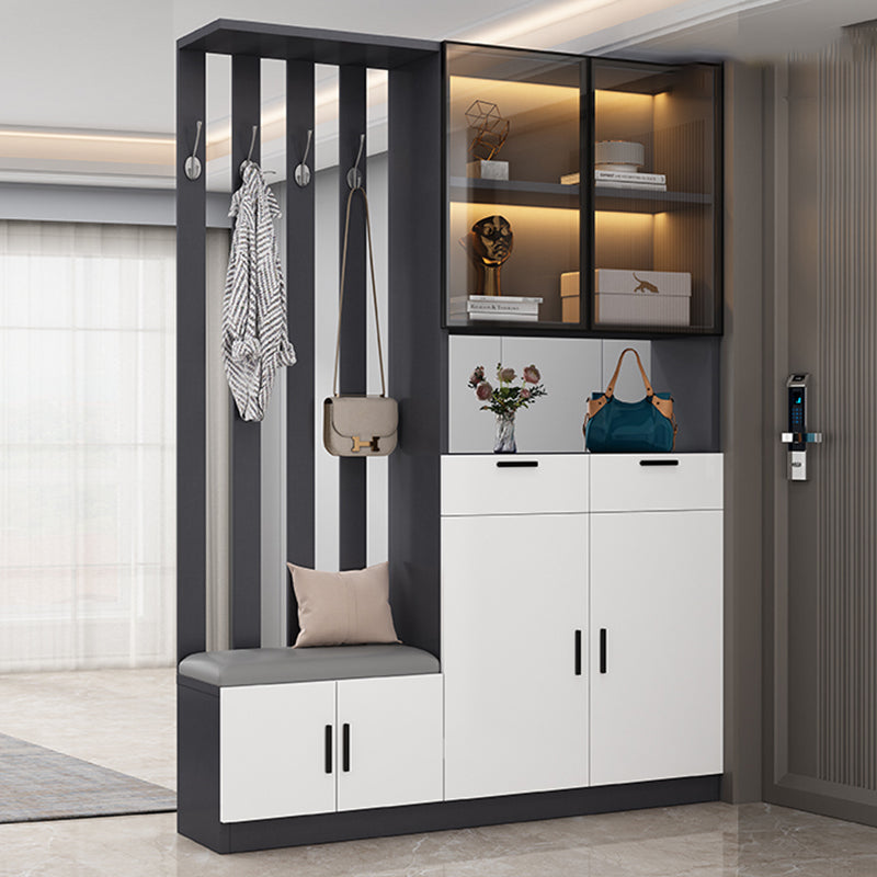 Contemporary Style Wooden 3-door Accent Cabinet with Drawer and Shelf