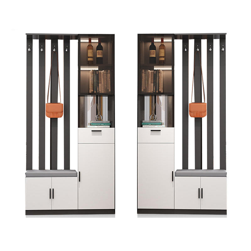 Rectangle Wood Cabinet 11.81" Wide 3-door Accent Cabinet with Drawer Clearhalo 'Cabinets & Chests' 'cabinets_chests' 'furn' 'furn_cabinets_chests' 'Furniture' 'Living Room Furniture' 7662893