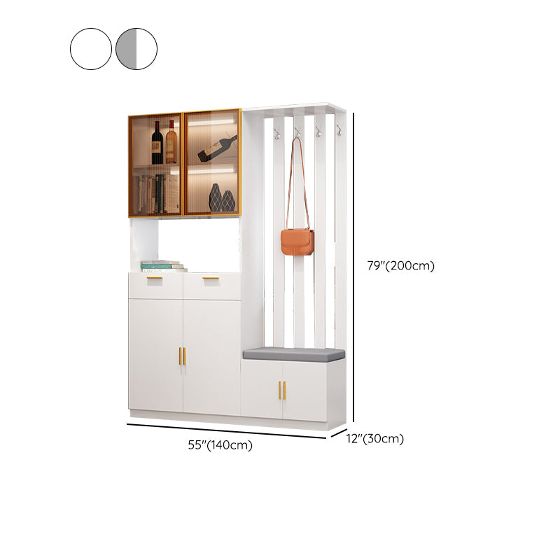 Rectangle Wood Cabinet 11.81" Wide 3-door Accent Cabinet with Drawer Clearhalo 'Cabinets & Chests' 'cabinets_chests' 'furn' 'furn_cabinets_chests' 'Furniture' 'Living Room Furniture' 7662917