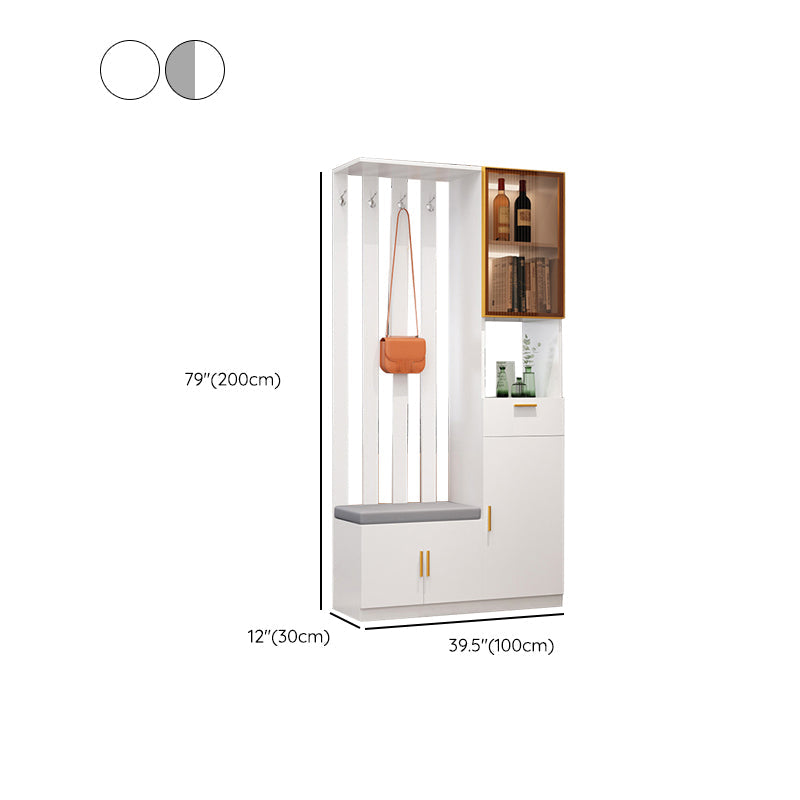 Contemporary 3-door Wooden 11.81" Wide Accent Cabinet with Drawer Clearhalo 'Cabinets & Chests' 'cabinets_chests' 'furn' 'furn_cabinets_chests' 'Furniture' 'Living Room Furniture' 7662946