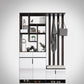 Modern Wooden 13.77" Wide Accent Cabinet with Drawers and Shelves 55"L x 14"W x 79"H White-Black Clearhalo 'Cabinets & Chests' 'cabinets_chests' 'furn' 'furn_cabinets_chests' 'Furniture' 'Living Room Furniture' 7662960