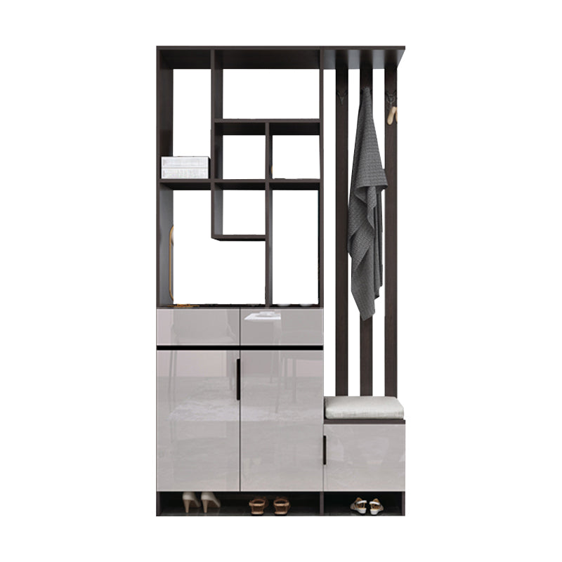 Modern Wooden 13.77" Wide Accent Cabinet with Drawers and Shelves Clearhalo 'Cabinets & Chests' 'cabinets_chests' 'furn' 'furn_cabinets_chests' 'Furniture' 'Living Room Furniture' 7662961