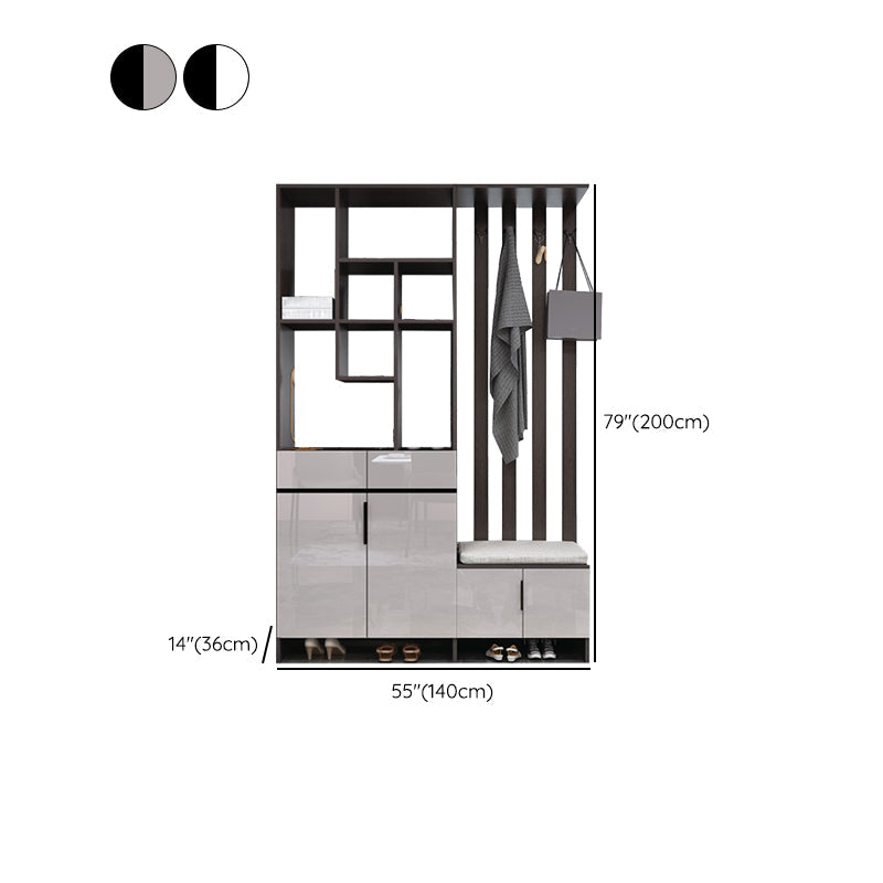Modern Wooden 13.77" Wide Accent Cabinet with Drawers and Shelves Clearhalo 'Cabinets & Chests' 'cabinets_chests' 'furn' 'furn_cabinets_chests' 'Furniture' 'Living Room Furniture' 7662971