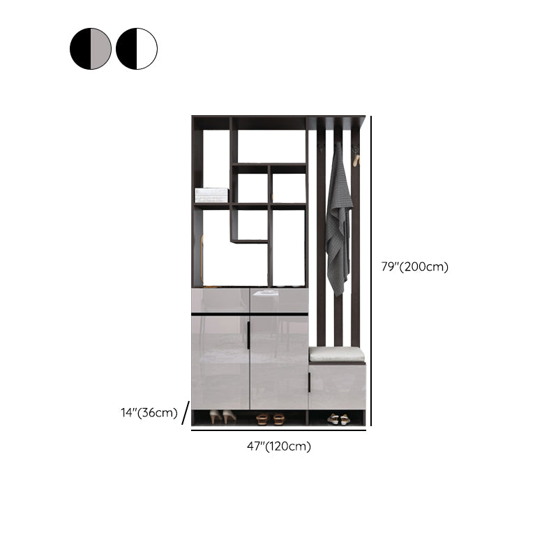 Modern Wooden 13.77" Wide Accent Cabinet with Drawers and Shelves Clearhalo 'Cabinets & Chests' 'cabinets_chests' 'furn' 'furn_cabinets_chests' 'Furniture' 'Living Room Furniture' 7662973