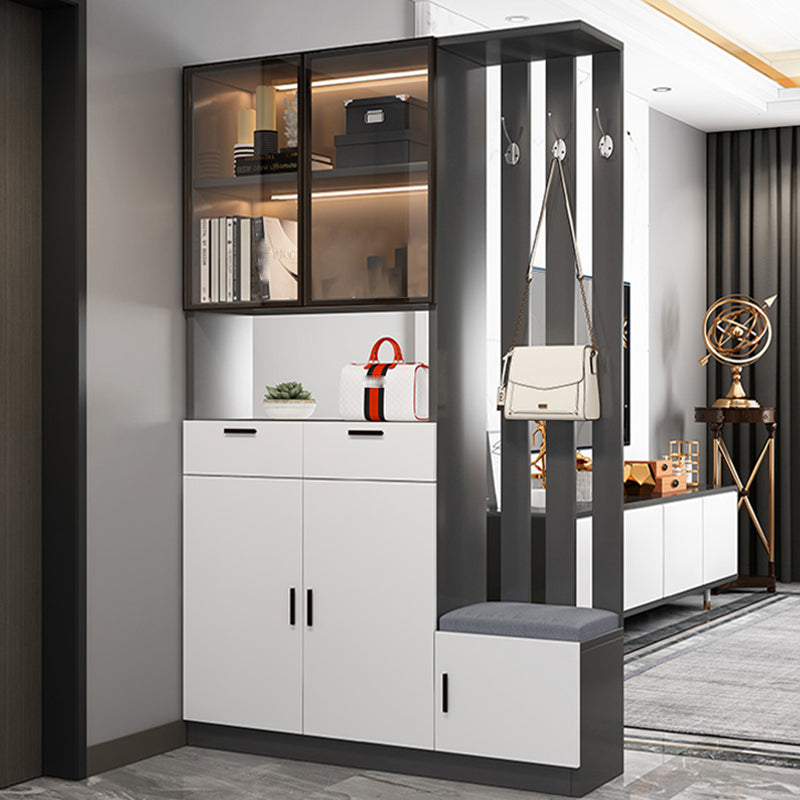 Contemporary Rectangle Wooden 11.81" Wide Accent Cabinet with Drawer Clearhalo 'Cabinets & Chests' 'cabinets_chests' 'furn' 'furn_cabinets_chests' 'Furniture' 'Living Room Furniture' 7662977