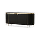 Glam Style 3-Door Wooden Frame Slate Top Accent Cabinet with Shelves