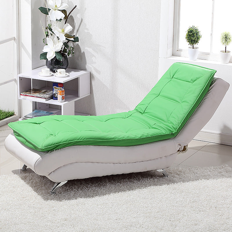 Modern Cushioned Chaise Lounge Armless Chaise for Living Room Adjustable Chaise PU（Polyurethane） Green Clearhalo 'Chairs & Seating' 'Chaise Lounge' 'chaise_lounge' 'furn' 'furn_chaise_lounge' 'Furniture' 'Living Room Furniture' 7663074