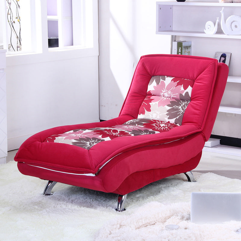 Modern Cushioned Chaise Lounge Armless Chaise for Living Room Adjustable Chaise Suede Tangerine White Clearhalo 'Chairs & Seating' 'Chaise Lounge' 'chaise_lounge' 'furn' 'furn_chaise_lounge' 'Furniture' 'Living Room Furniture' 7663078