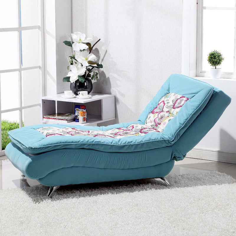 Modern Cushioned Chaise Lounge Armless Chaise for Living Room Adjustable Chaise Suede Blue White Clearhalo 'Chairs & Seating' 'Chaise Lounge' 'chaise_lounge' 'furn' 'furn_chaise_lounge' 'Furniture' 'Living Room Furniture' 7663081