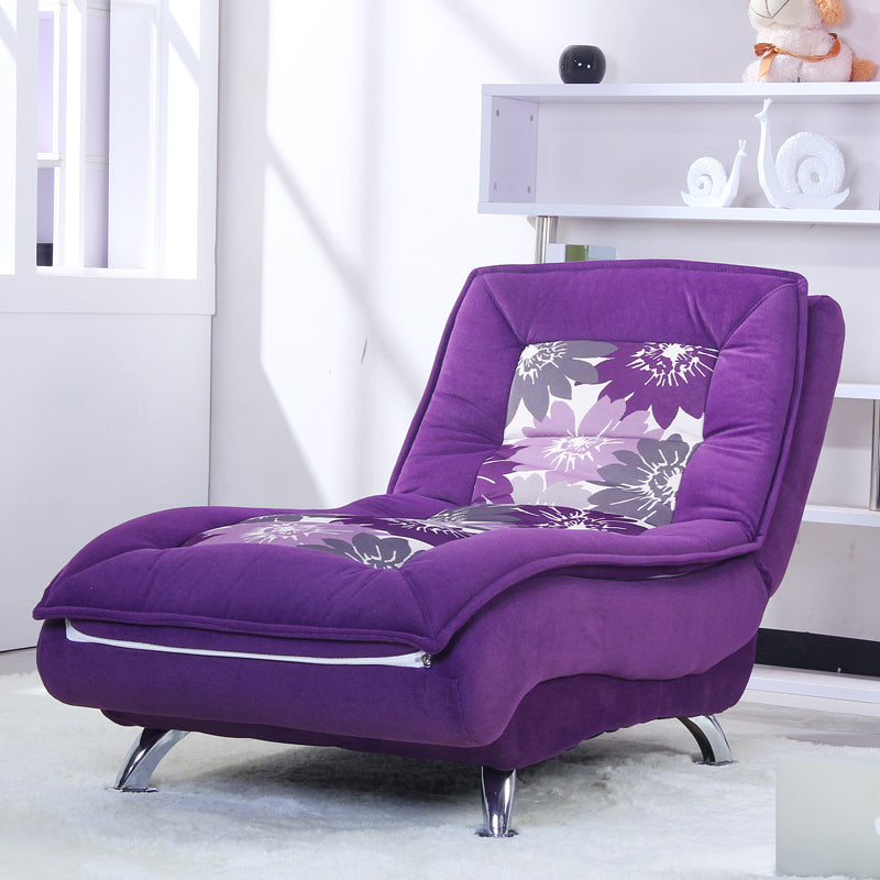 Modern Cushioned Chaise Lounge Armless Chaise for Living Room Adjustable Chaise Suede Violet Clearhalo 'Chairs & Seating' 'Chaise Lounge' 'chaise_lounge' 'furn' 'furn_chaise_lounge' 'Furniture' 'Living Room Furniture' 7663085