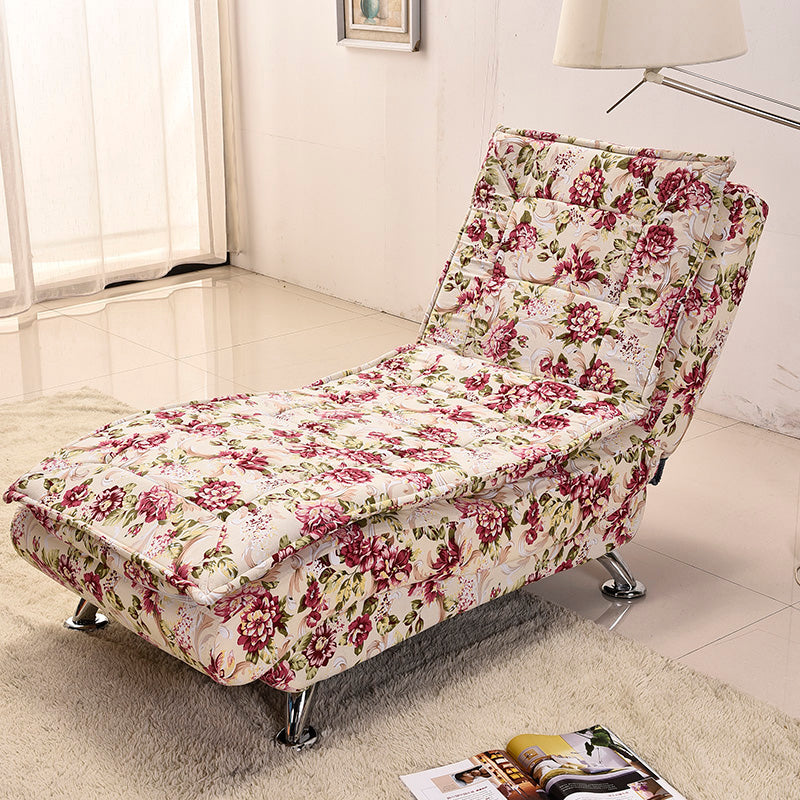 Modern Cushioned Chaise Lounge Armless Chaise for Living Room Adjustable Chaise Linen Green White Clearhalo 'Chairs & Seating' 'Chaise Lounge' 'chaise_lounge' 'furn' 'furn_chaise_lounge' 'Furniture' 'Living Room Furniture' 7663095