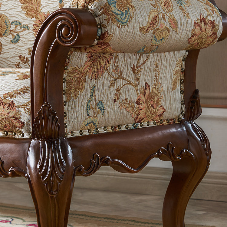 French Country Nailhead Trim Chaise Lounge Couch One Armed Chenille Lounge Chair Clearhalo 'Chairs & Seating' 'Chaise Lounge' 'chaise_lounge' 'furn' 'furn_chaise_lounge' 'Furniture' 'Living Room Furniture' 7663131