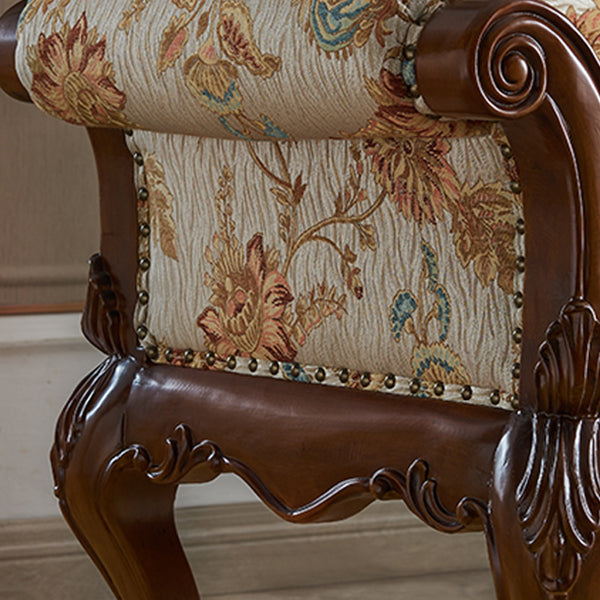 French Country Nailhead Trim Chaise Lounge Couch One Armed Chenille Lounge Chair Clearhalo 'Chairs & Seating' 'Chaise Lounge' 'chaise_lounge' 'furn' 'furn_chaise_lounge' 'Furniture' 'Living Room Furniture' 7663134