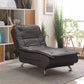 Modern Chaise Adjustable Chaise Lounge Chair for Living Room with Metal Base